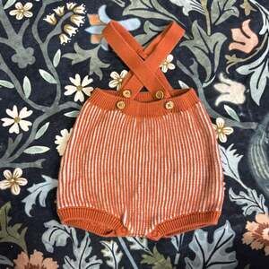 Cat & Jack Baby 6-9 Months Knit Romper Overalls Shortalls Boy Girl Fall